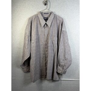 Falcon Bay Shirt Mens 2XL Gray Check Long Sleeve Button Up Big & Tall Casual